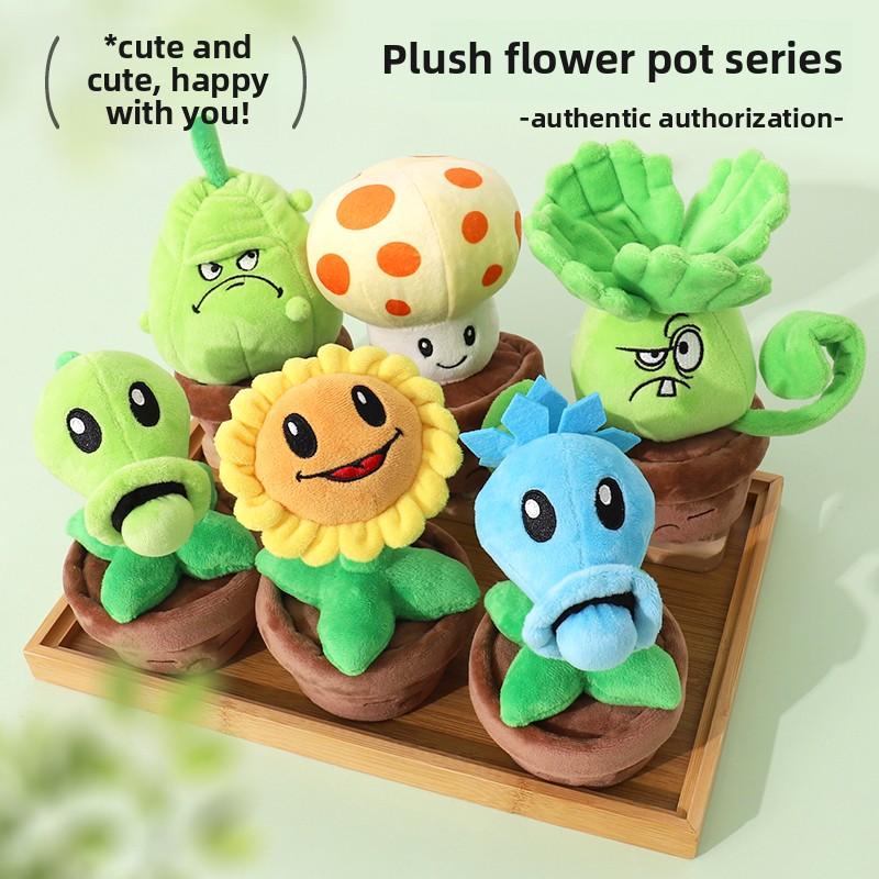 Plants Vs Zombies 2 Sonnenblume Erbsenschütze Topfpflanzen Plüschtier Puppe Kissen Spielzeug Figuren Weiches Kissen Geburtstagsgeschenke für Teenager