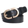 Womens Minimalist PU Leather Belt With Double D Buckle Adjustable Waistband Jeans Office Casual Wear