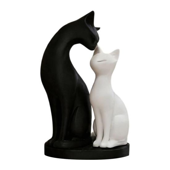 

Detachable Cat Couple Sculpture 3D Printed Elegant Couple Cat Figurine Romantic Cat Lover Ornament for Home Living Room Office Desk Decor белый