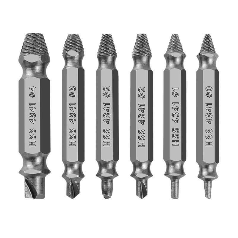 6-Piece Double-Headed Stripped Screw and Broken Wire Extractor Set