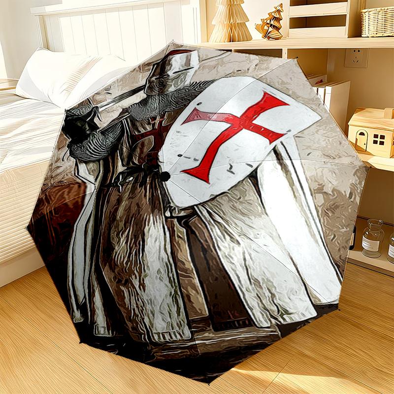 Knightly Valor And Patriotism Umbrella 8-Frame for Travel, camping, Casual Lightweight Portable Umbrella, Essential for every family Holidays Gift