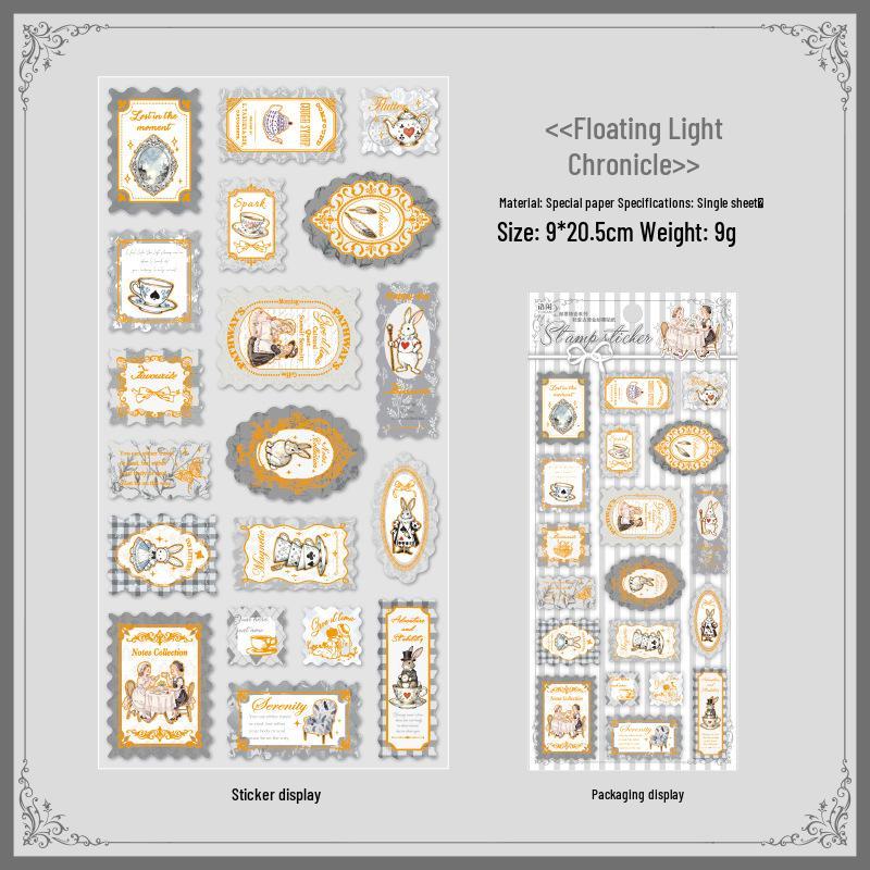 Yuxian Embossed Stickers Set - European Retro Journal & DIY Card Sealing Decorations