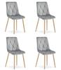 LIBRA Chair - Light Gray Velvet / Wood Color Legs X 4
