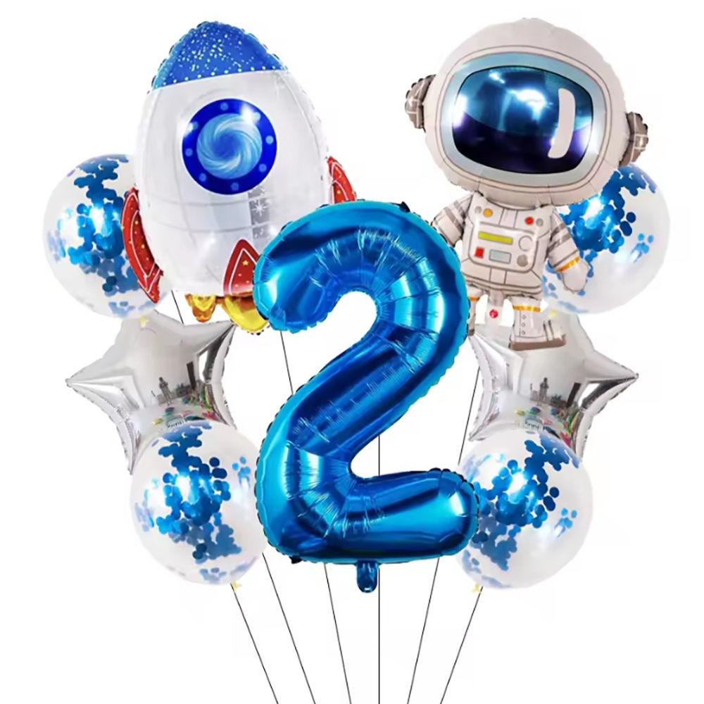 

Воздушный шар из алюминиевой пленки на тему космонавта, украшение для вечеринки по случаю дня рождения, принадлежности для украшения детской ракетной вечеринки