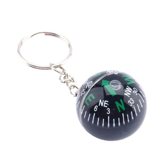Creative Ball Compass Pendant Unisex Keychain Car Key Ring Hanging Decor Gift