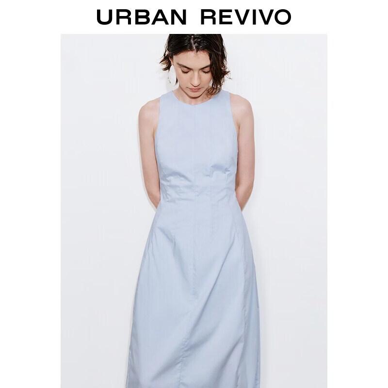 UR Women s Round Neck Sleeveless Dress with Back Cutout S