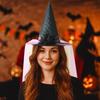 Rose Flower Wizard Cap Foldable Feather Halloween Cap Funny Halloween Witch Hat  Dress Up Headgear