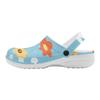 White Printed EVA Casual Clogs Men Women Soft Sole Breathable Lightweight Slip On Sandals Slippers Summer Daily Leisure Shoes