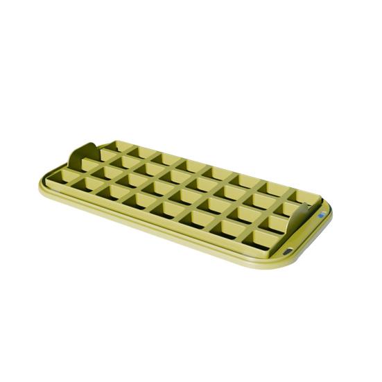 Ice Tray with Lid And Bin Prevent Odors 32 Grids Ice Cube Trays Easy Release Push-type Ice Maker for Freezer Whiskey Cocktail Coffee Tea
