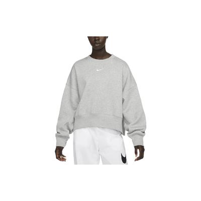 Ühevärviline logoga lühike lai ümmarguse kaelusega pusa naistele hall DQ5762-063