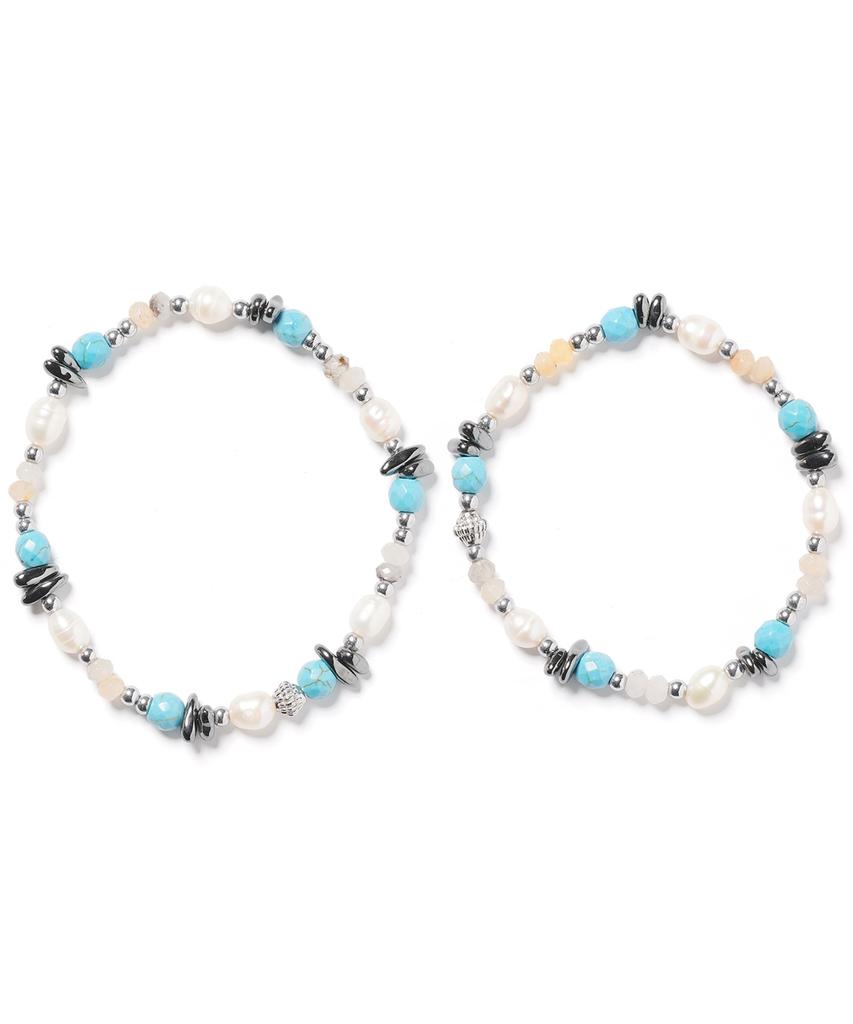 Polalita Turkish Blue Pearl Point Bracelet (Plt-Br-013_Gd)