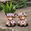 Pastoraler Stil Hochlandrind Harz Blumentopf Multifunktionales Kreatives Ornament Valentinstagsgeschenk Heim Schreibtisch Dekoration