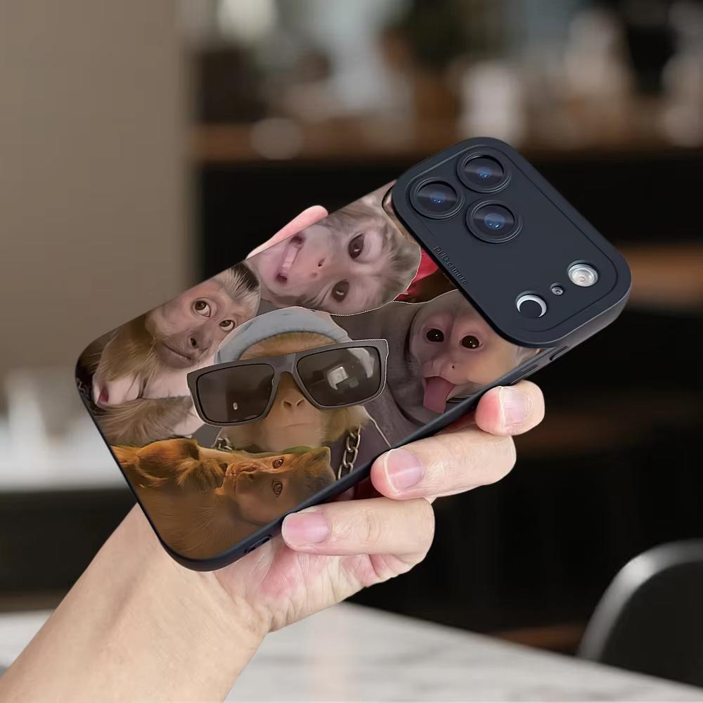Funny Monkey With Sunglasses Collage Print Phone Case For iPhone 17 16 15 14 13 12 11 Pro Max XS XR X 17 Air 16 Plus Soft Cover