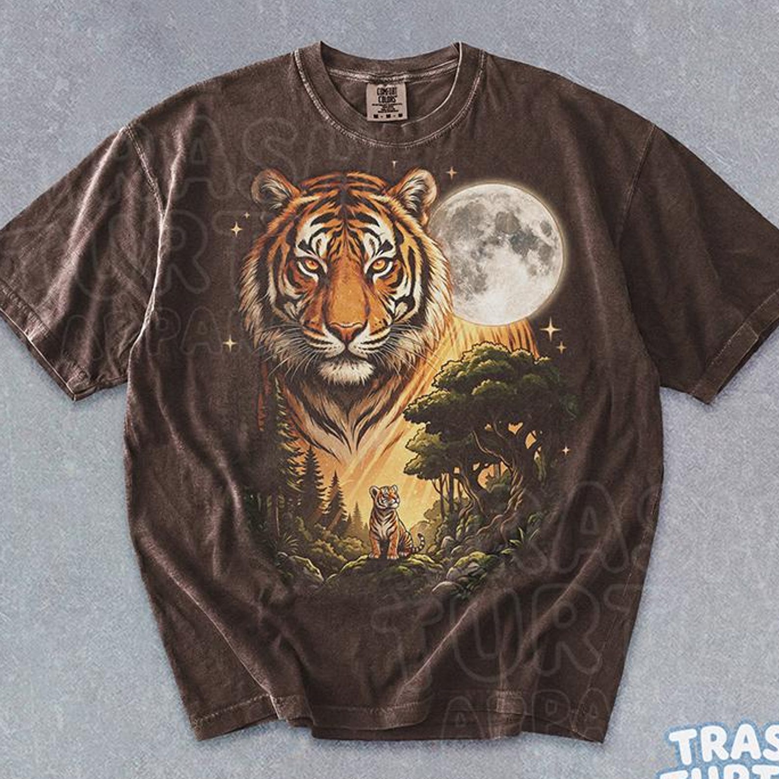 Tiger Cub Comfort Colors Shirt Wild Tiger TShirt Vintage Graphic Forest T-shirt Animal Lovers Tiger Wildlife Unisex Tee S