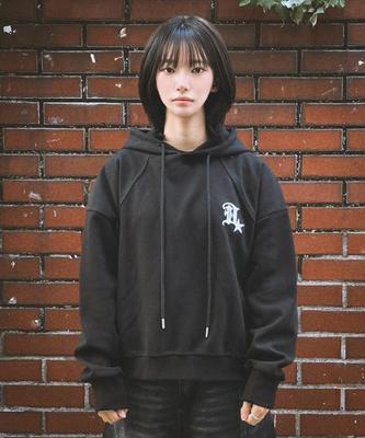 Gothic 3D Symbol Embroidered Hoodie_Black