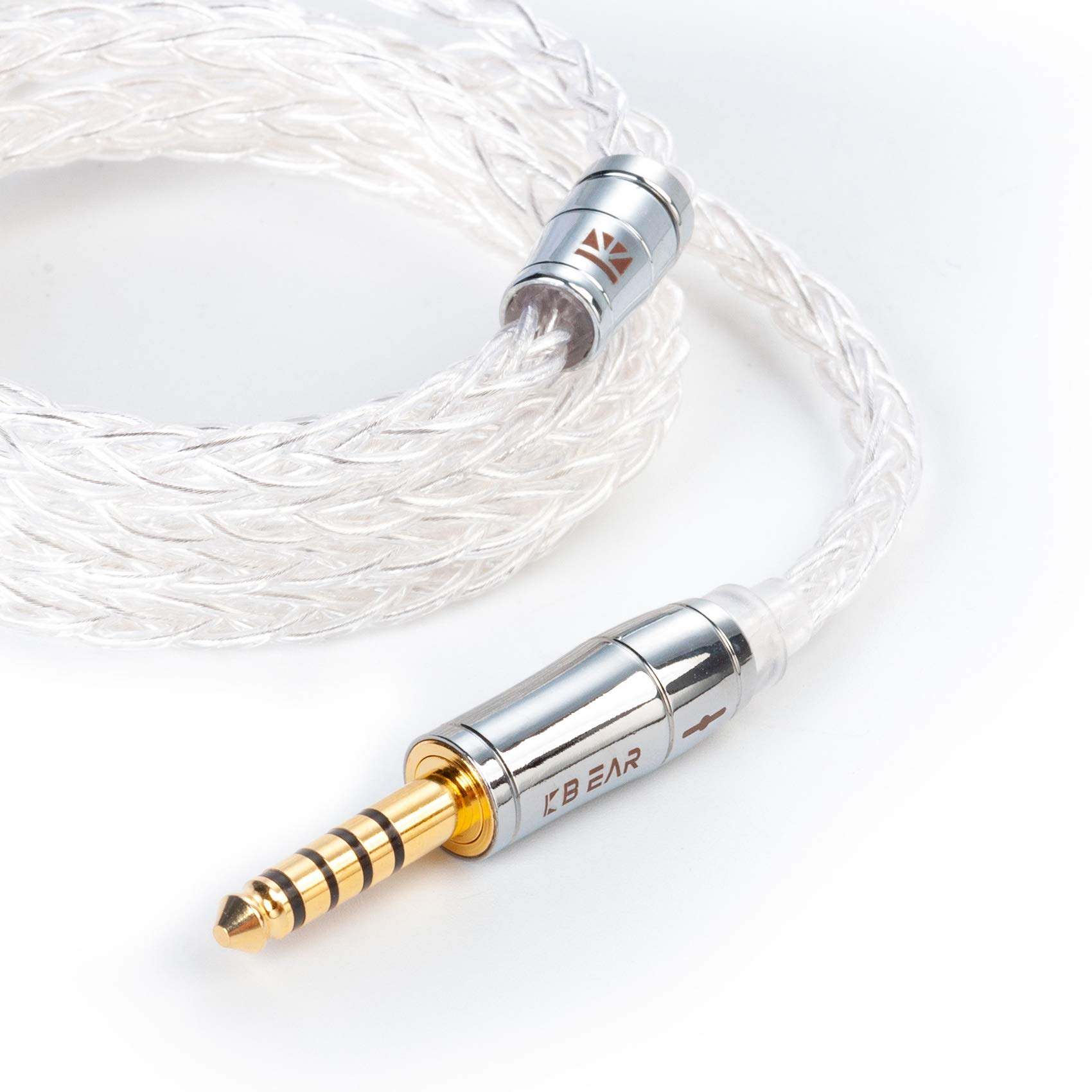 

Yinyoo KBEAR KBX4913 to Earphone Upgrade Pure Silver Replacement Cable for Balanced Compatible with to 2-Pin 4.4mm Cable, 8-Core 5-Pole Earphones,
