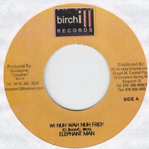 

7-дюймовая пластинка ELEPHANT MAN / MAQUEDA - Wi Nuh Wah Nuh Fren / Can t Let You none Birchill 2009 Ямайка Регги, Ска и Даб