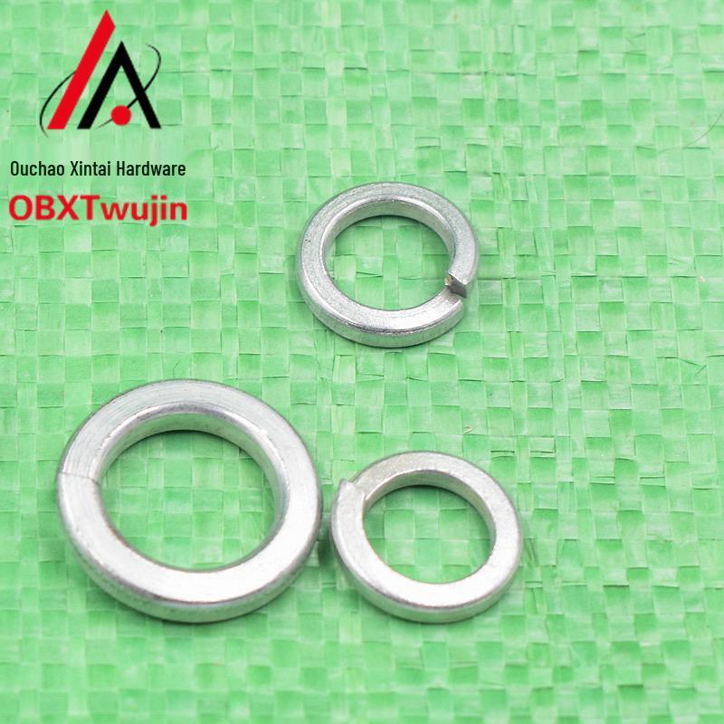 White Galvanized Spring Washer, Metal Split Washer, National Standard, Sizes: M5, M6, M8, M10, M12, M48 M10