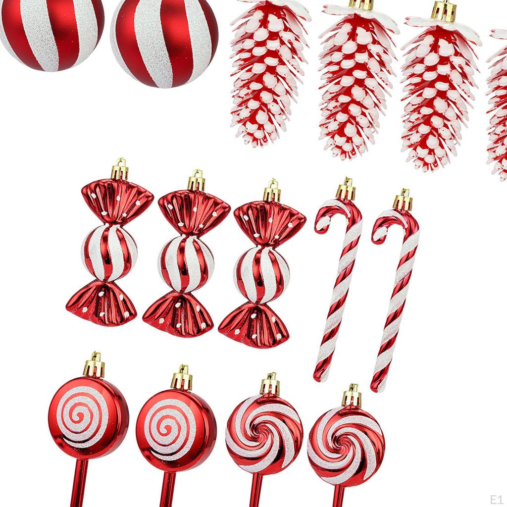 15 Pieces Christmas Hanging Ornaments Lollipop DIY Gifts Decoration Balls for