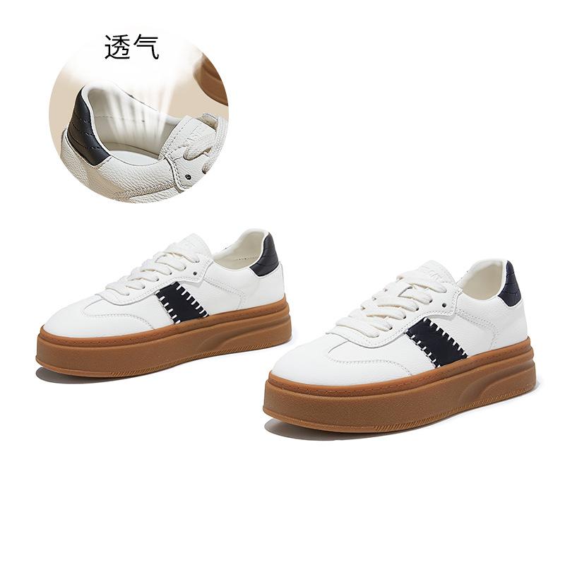 

Leather German training shoes women s spring new platform-soled sports Forrest Gump shoes casual height increase versatile not tired feet women s shoe 40