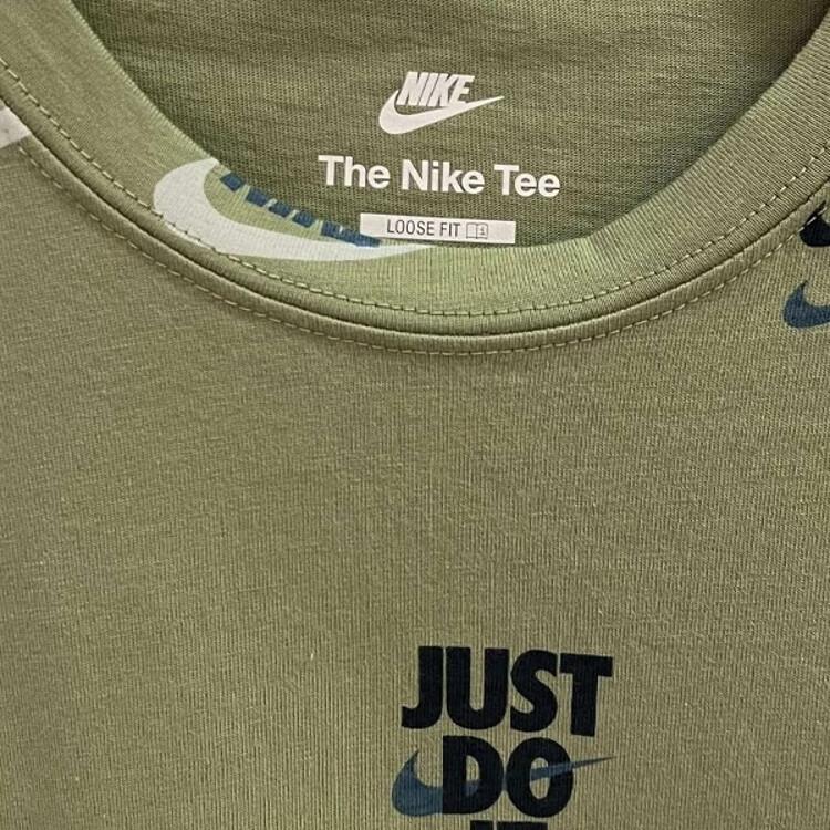 Nike All-Over Print Crew Neck Short Sleeve T-Shirt Men Tops Green DZ2992-386