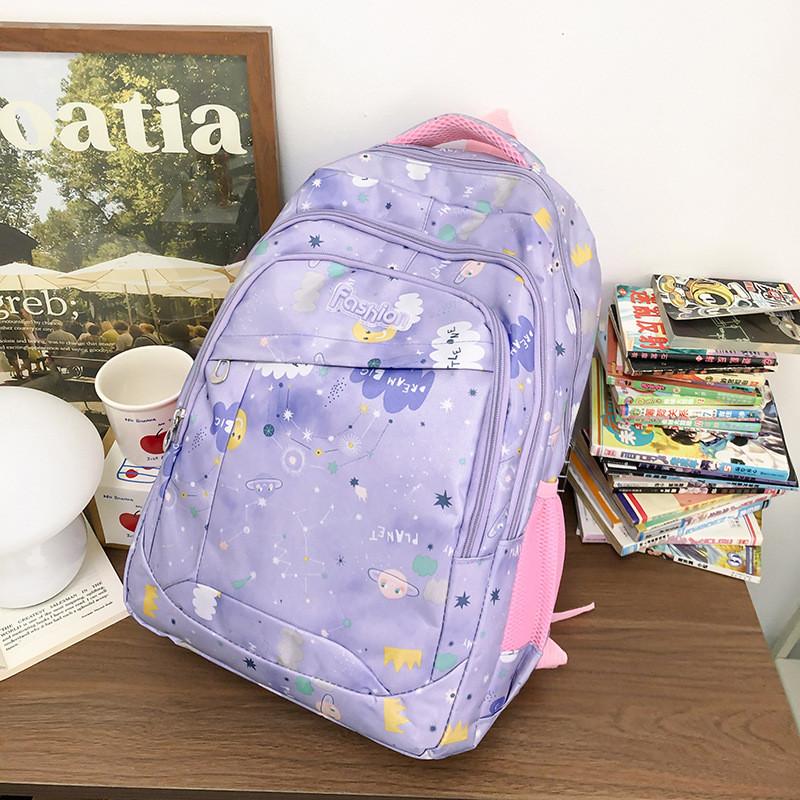 Print Cute Cloud Backpack Breathable Oxford Material Ergonomic Straps Shoulder