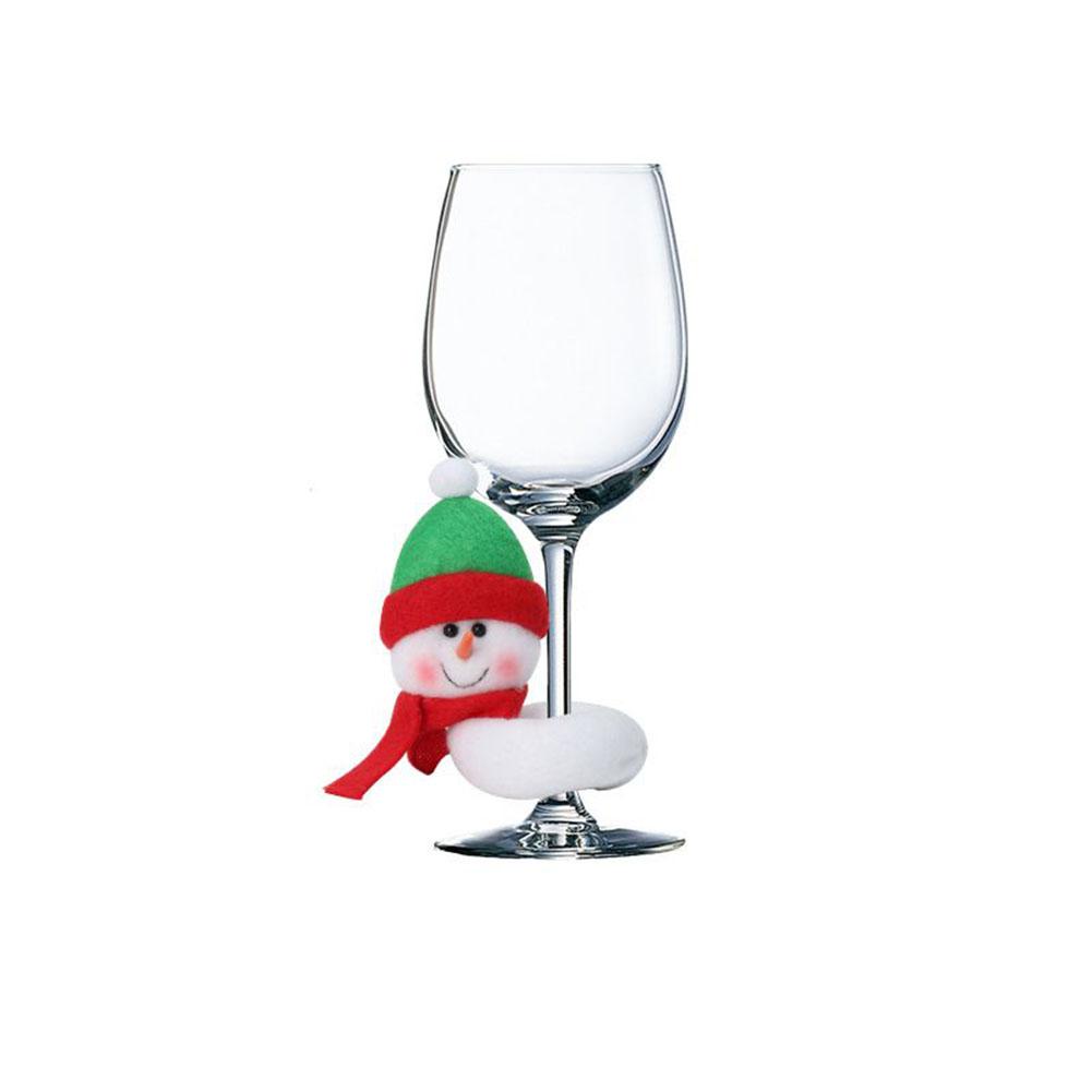 Wine Glass Cover Christmas Cup Cover Santa Claus Snowman Special Design Tags Decor Wine Bottle Cover For Christmas Party