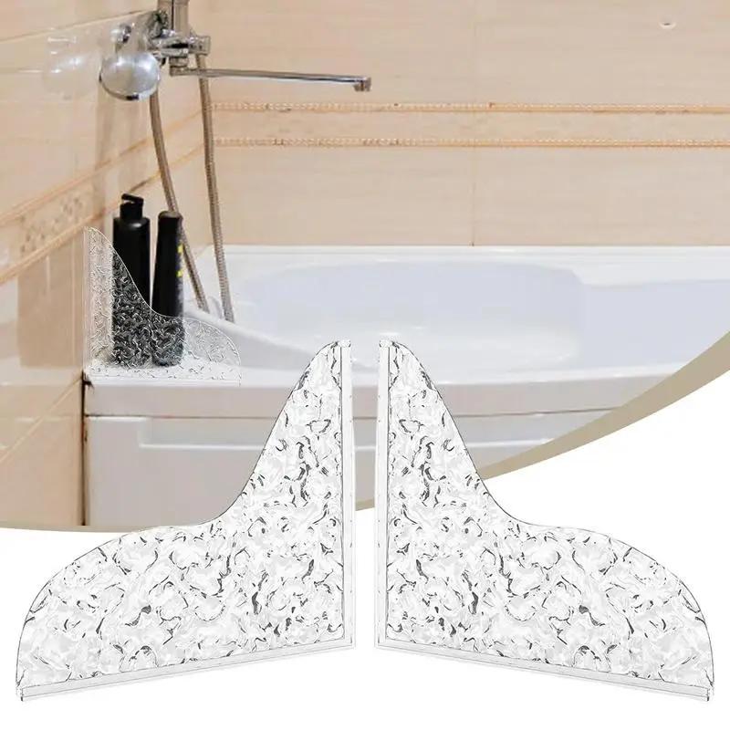 Guard Shower Guards Bathtub Water Corner Bath Tub Shield Screen Acrylic Splashing Bathroom Door Curtain Clear Barrier Sink 2Pcs