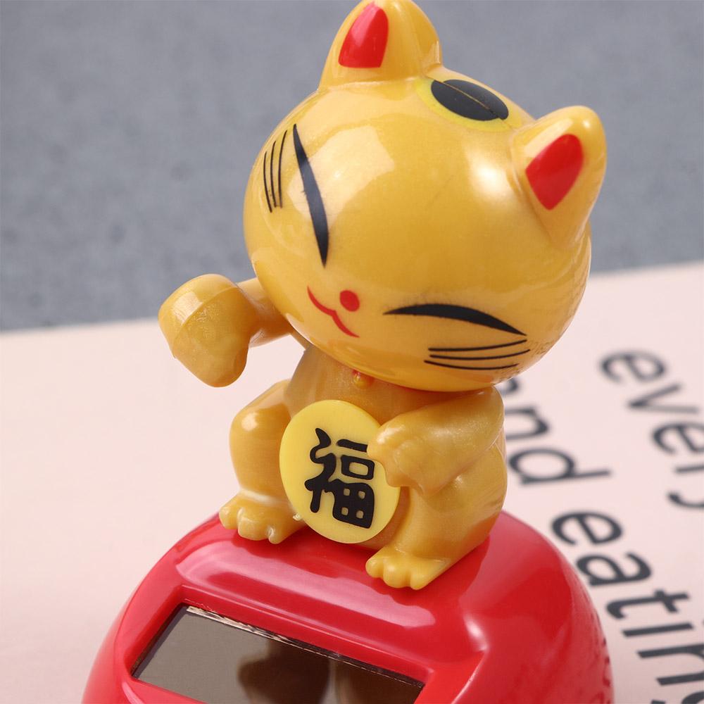 Classic Swing Doll Lucky Cat Model Toys Shaking Head Swing Doll Solar Toys Dancing Lucky Cat Figure