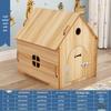 Four-Season Wooden Pet House: Indoor Cat Bed & Small Dog Kennel with Door