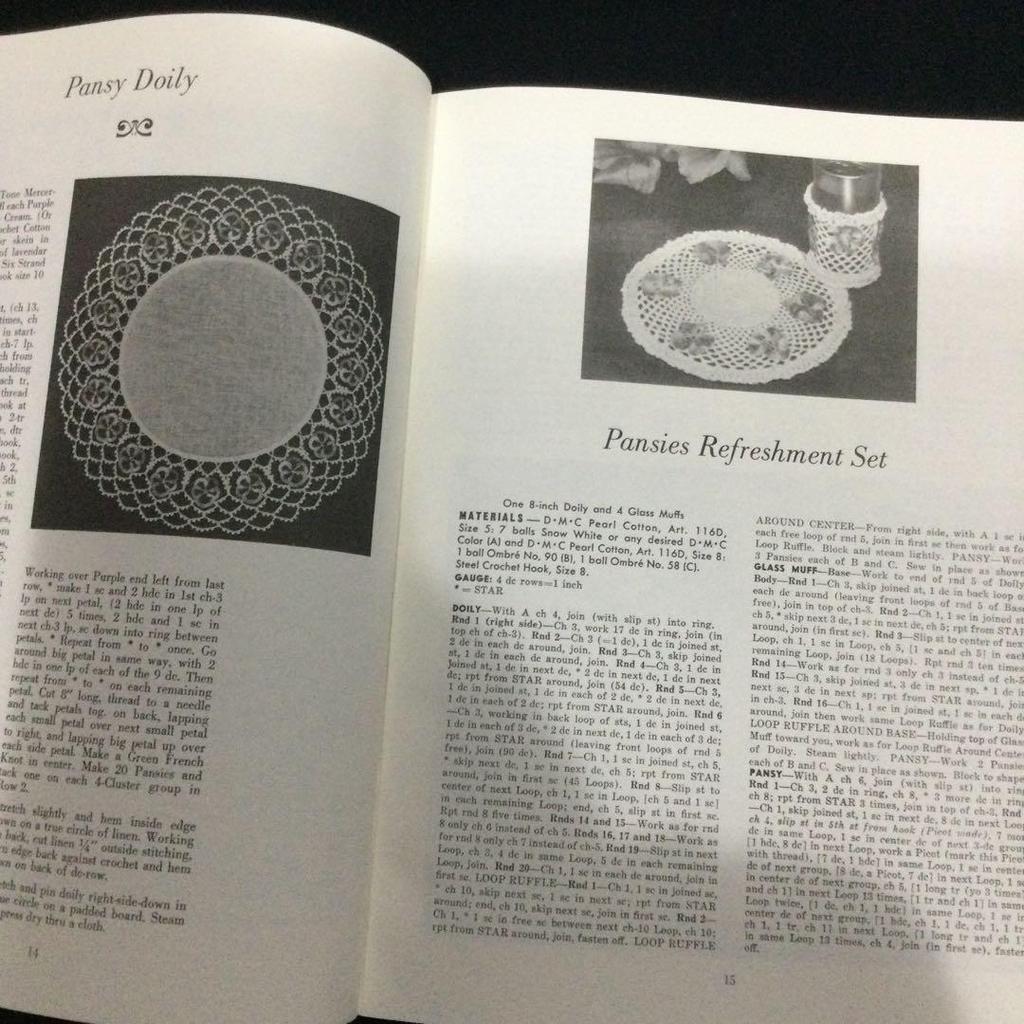 [USED] Floral Crochet Lace Crochet Book Flower Doily