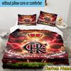Custom Name FLAMENGO Emblem Design Bedding Set 3PCS Duvet Cover Closure Includes 1 Duvet Cover & 2 Pillowcases for All Seasons Bedroom Decor