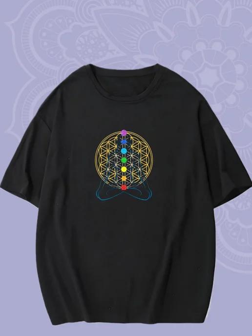 Oversized T-shirt with “Yoga” print S