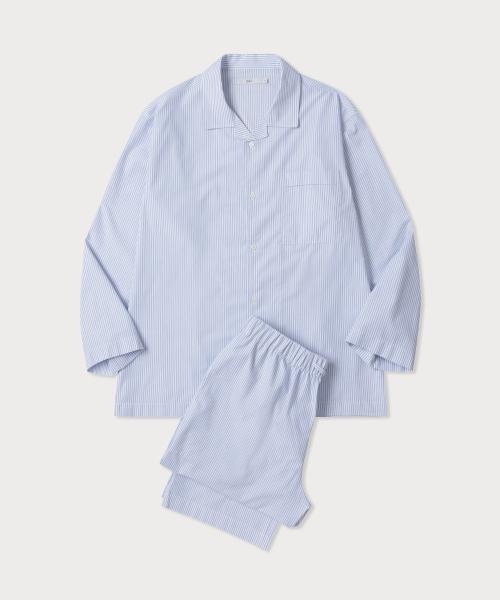 

[247 Series] Stripe Long-Sleeve Pajama Set [Shipped from Korea] 100% Authentic Blue - S