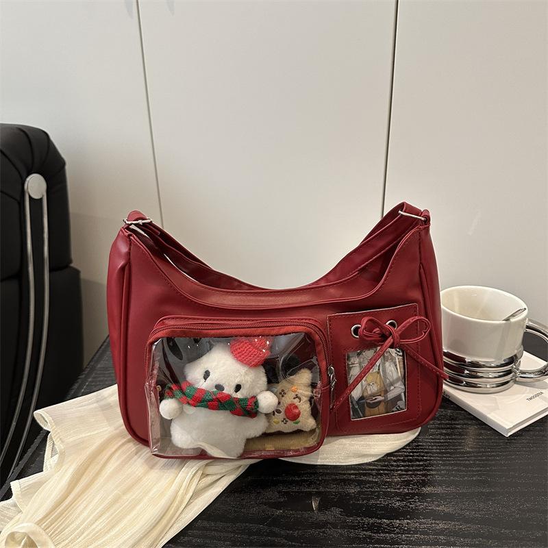 Summer new transparent versatile trendy play small food, shoulder crossbody secondary women's bag, street doll bag