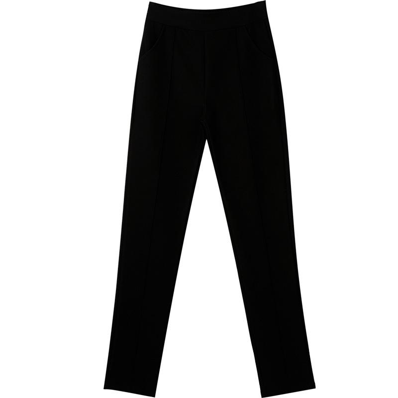 Women's High Waist Black Slimming Cigarette Pants - Professional Commute & Casual Wear