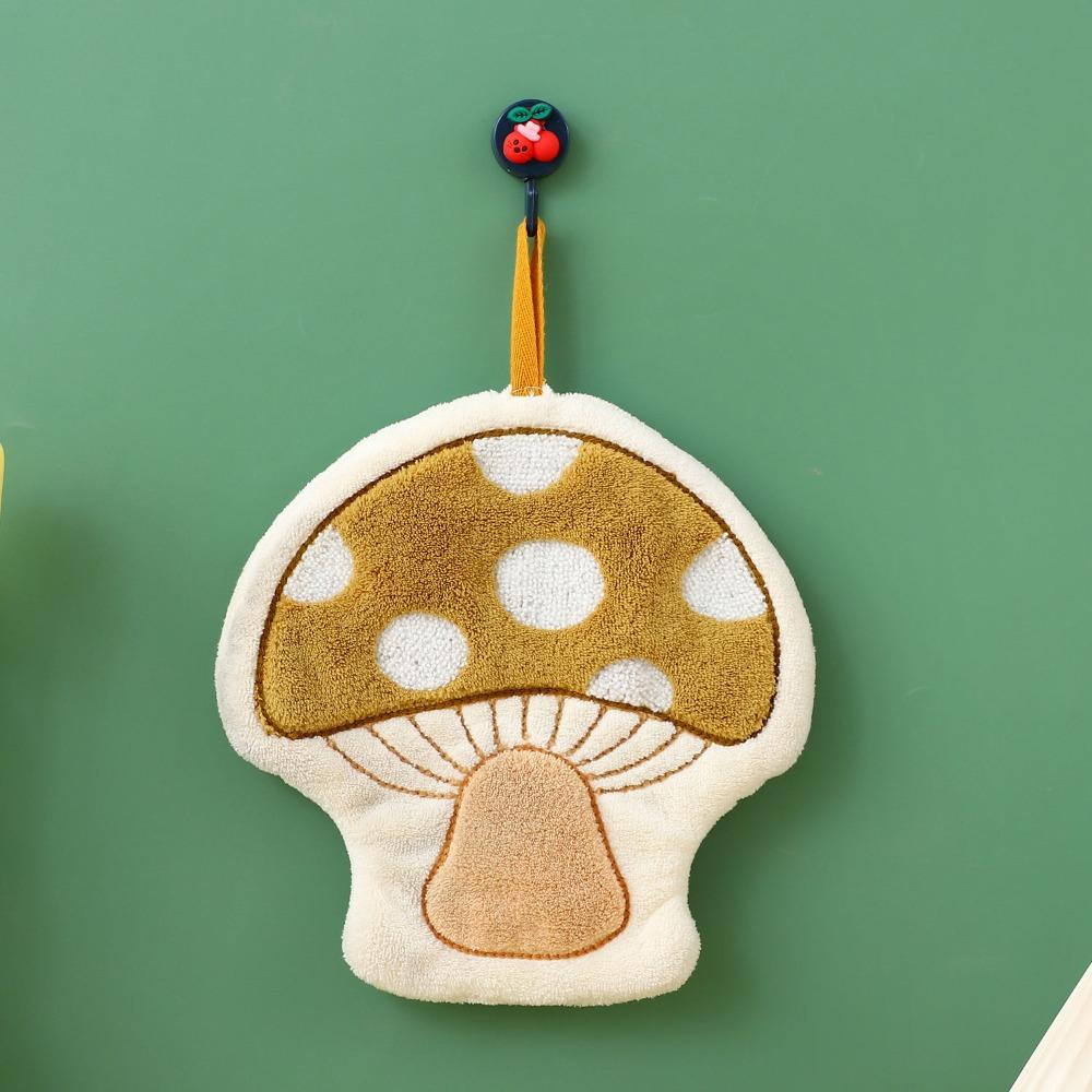 

Quick-Dry Mushroom Theme Hand Towel Coral Fleece Soft Toilet Handkerchief Comfort Thickened Bathroom Kerchief Kitchen Home кофейный