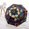 1pc Mandala Artwork with Floral Elements Umbrella with Plastic Handle,Suitable for All Seasons Home Travel Outdoor UmbrellaB1688