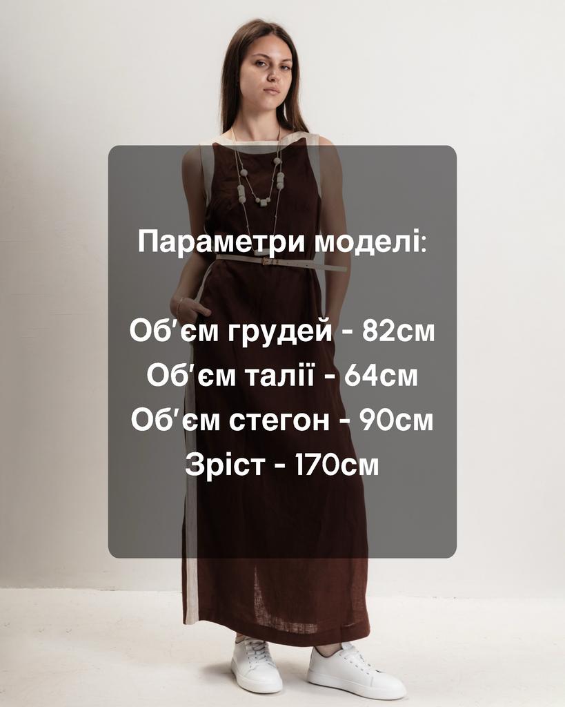 Платье летнее льняное Of White 5024 36 коричневый