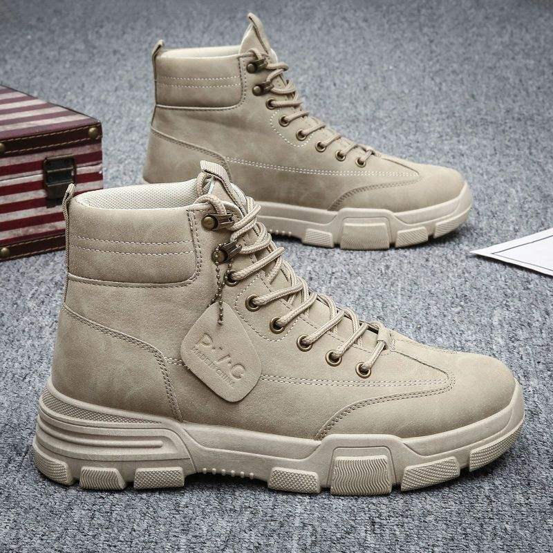 2025 New Autumn Martin Boots High Top Board Shoes Men's Fleece Warm Cotton Shoes Versatile Casual Tooling Shoes Men's