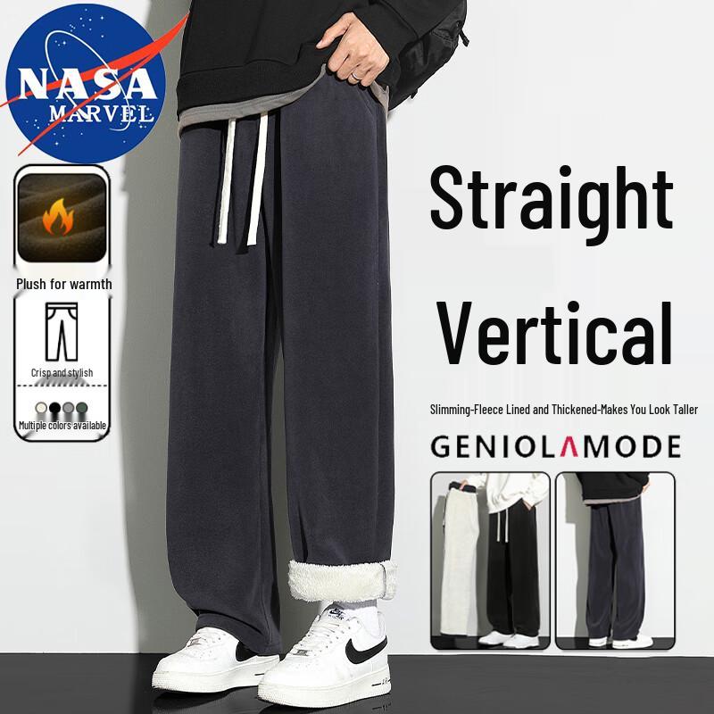 

Men s NASA MARVEL Fleece-Lined Straight-Leg Casual Pants 5XL