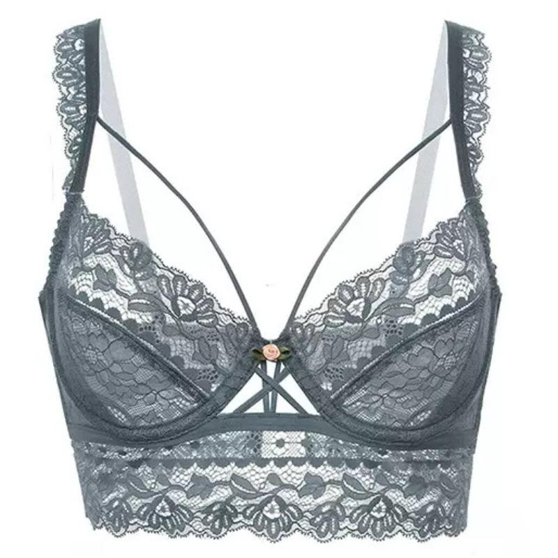 French Style Lace Push-Up Bra With Thin Straps