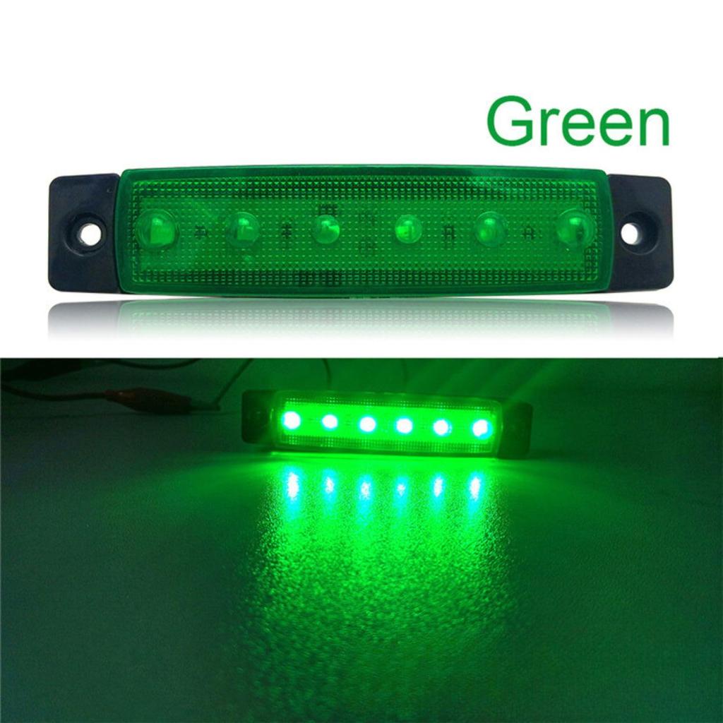 10 Pcs 6 Row Truck Trailer One Side Lighting LED Dump Custom Marker Lamp Deco Tiger (Green)