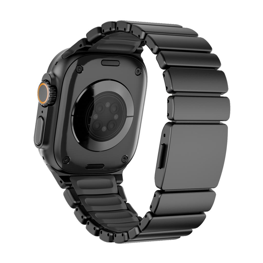 Titanium Rubber Band for Apple Watch Ultra 3 2 49mm Series 11 10 46mm 42mm Magnetic Strap for Iwatch  9 8 7 45mm 6 5 4 Se3 44mm