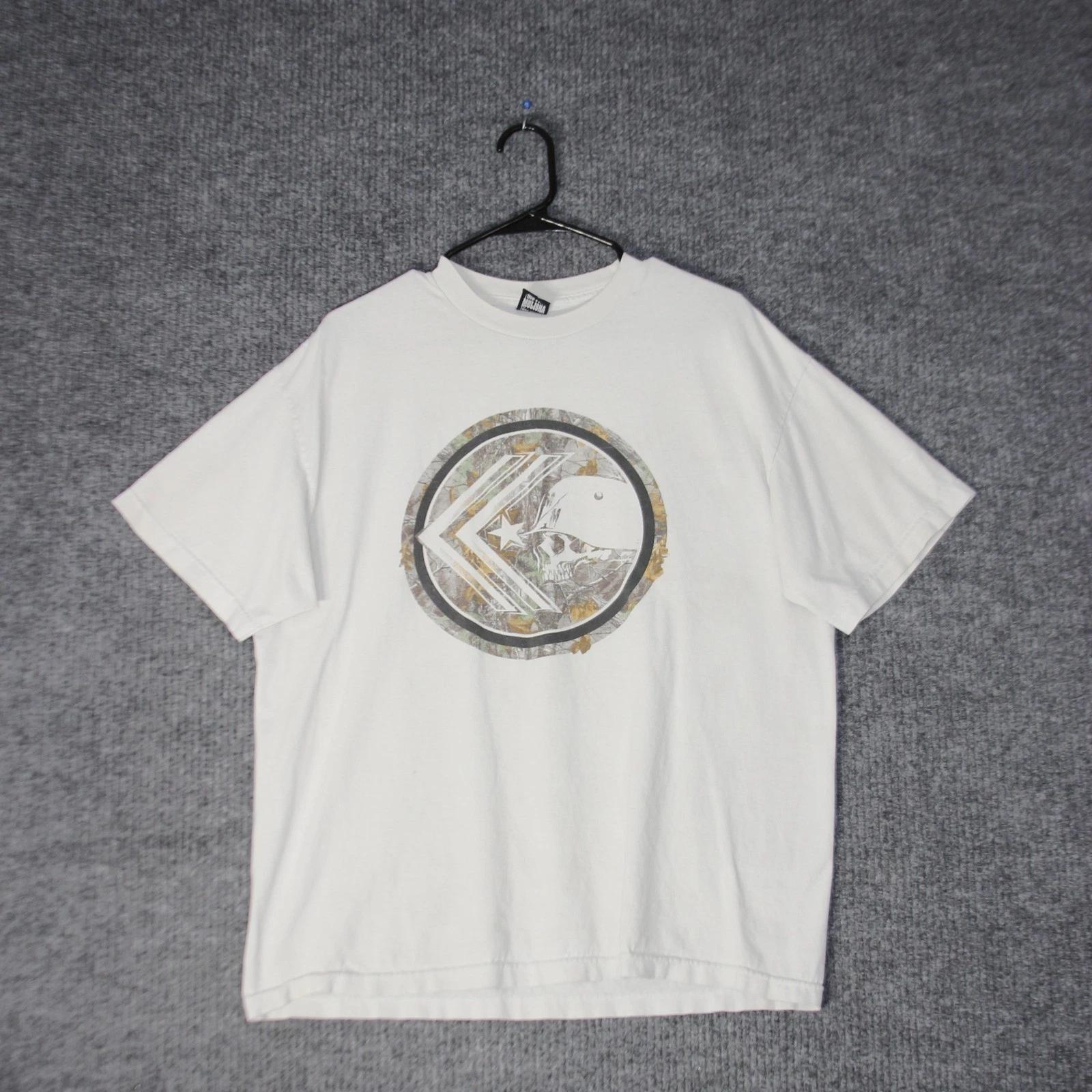 Metal Mulisha T Shirt Mens XL White Camo Skull Graphic Streetwear Skater Tee Y2K M