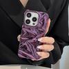 Plating Purple Meteorite Fold Texture Glossy Case For iPhone 16 Pro Max 17 Air 15 13 12 11 14 Plus Soft Shockproof Phone Cover