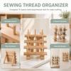 Beech Wood Wooden Thread Rack Foldable Design Bobbin Organizer  For DIY Embroidery