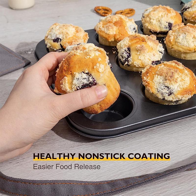 Muffin Tray Cupcake Baking Pan 12-Cup Nonstick Cupcake Pan  Carbon Steel Muffin Tins Release Cupcake Baking Pan