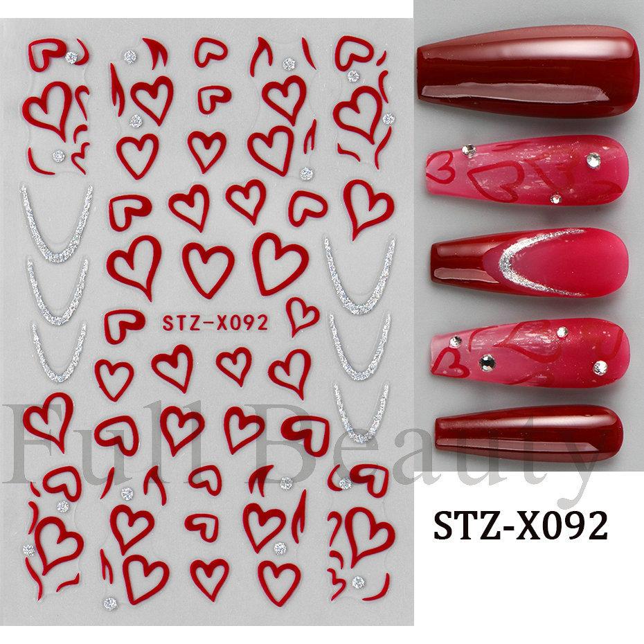 Nail Art Stickers Valentine's Day Romantic Mini Love Hollow Love French Love Adhesive Nail Stickers