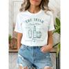 Fashionable Short Sleeved Vintage The Irish Social Club Printed Trendy Style Top Summer Printed Pattern Basic O-Neck T-Shirt.